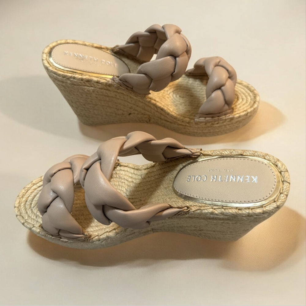 Kenneth Cole Women's Cream Braided Wedges ~ NWOT